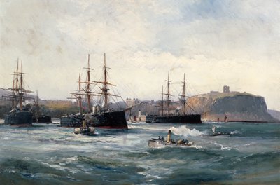 Die Kanalflotte vor Scarborough, 1896 von William Lionel Wyllie